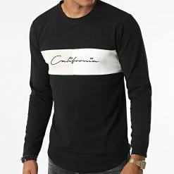 Grosses soldes 🧨 Tee 👚 Shirt Manches Longues Oversize 6576 Noir de MTX 👍