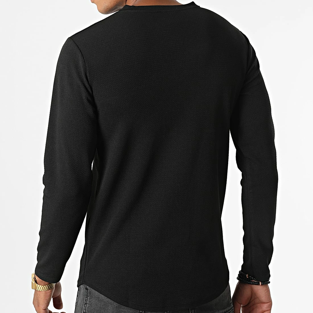 Grosses soldes 🧨 Tee 👚 Shirt Manches Longues Oversize 6576 Noir de MTX 👍 – Image 4