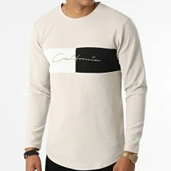 Meilleur prix 🎉 Tee 👚 Shirt Manches Longues Oversize 6576 Beige de MTX ✔️