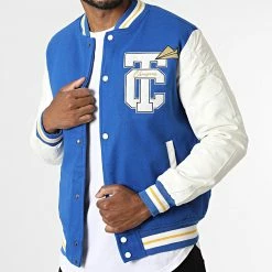 Bon marché 👍 Veste Teddy 22206 Bleu Blanc de MTX 🔔