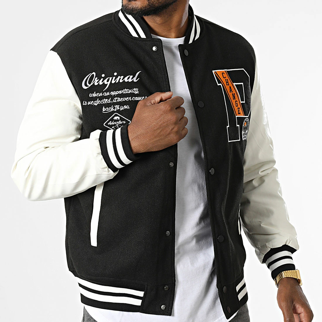 Bon marché ✨ Veste Teddy 22202 Noir Blanc de MTX 😀 – Image 3