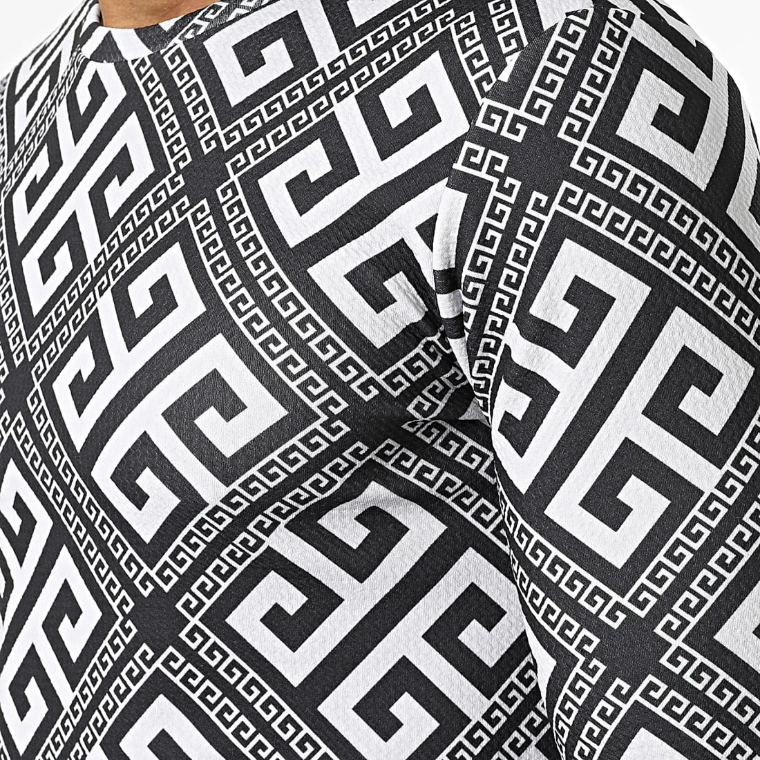 Grosses soldes 🧨 Tee 👕 Shirt Manches Longues Oversize D7112 Blanc Noir Renaissance de MTX 👍 – Image 2