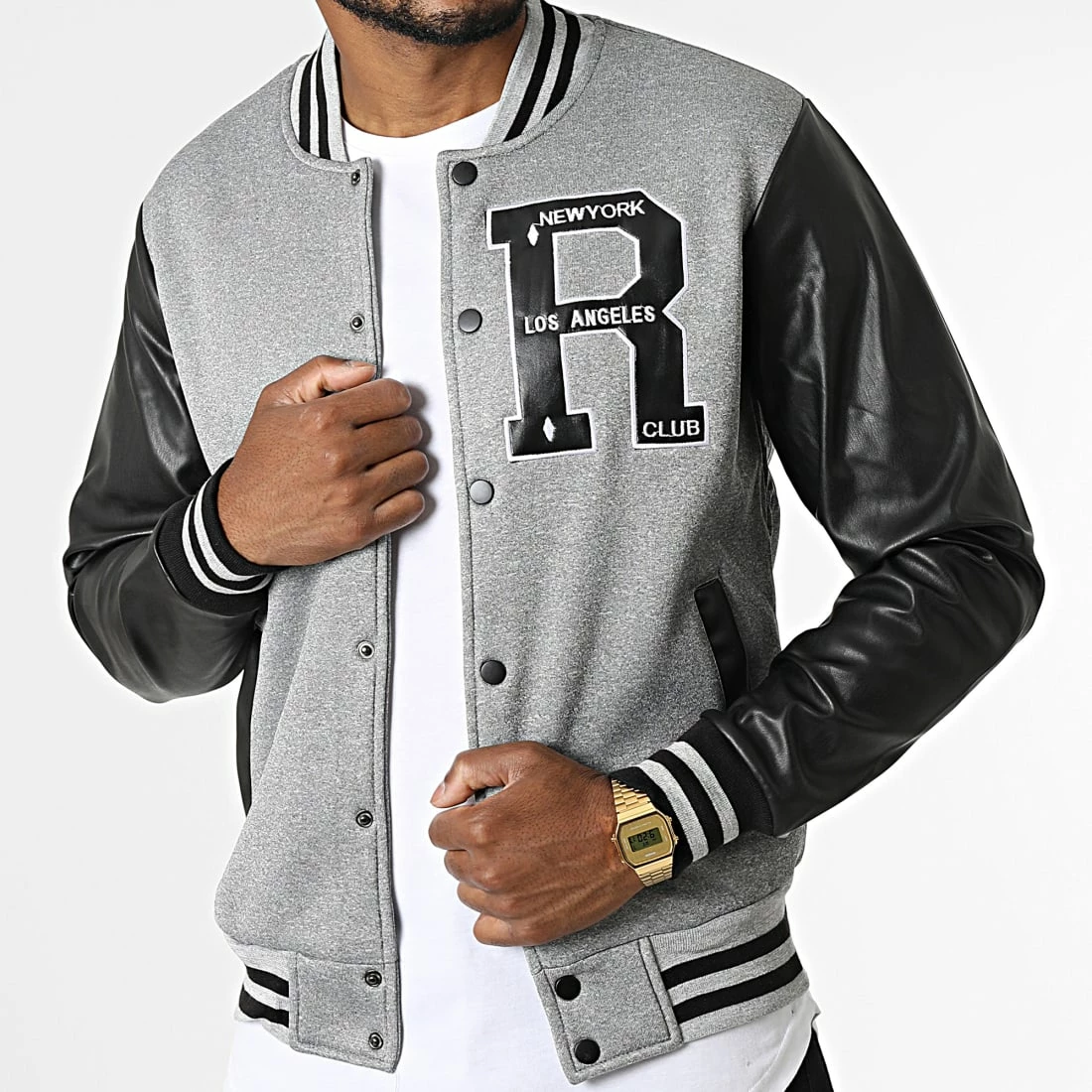 Meilleure vente 🧨 Veste Teddy 236 Gris Noir de MTX 🔥