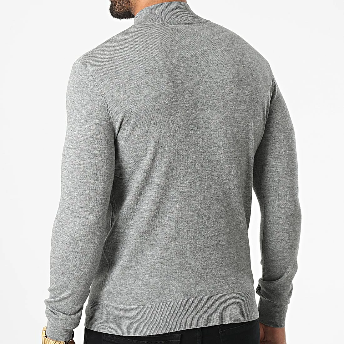 Sortie ⭐ Pull Col Cheminée S2003 Gris Chiné de MTX ⌛ – Image 4