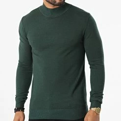 Meilleure vente 🎁 Pull Col Cheminée S2003 Vert Foncé de MTX 🛒