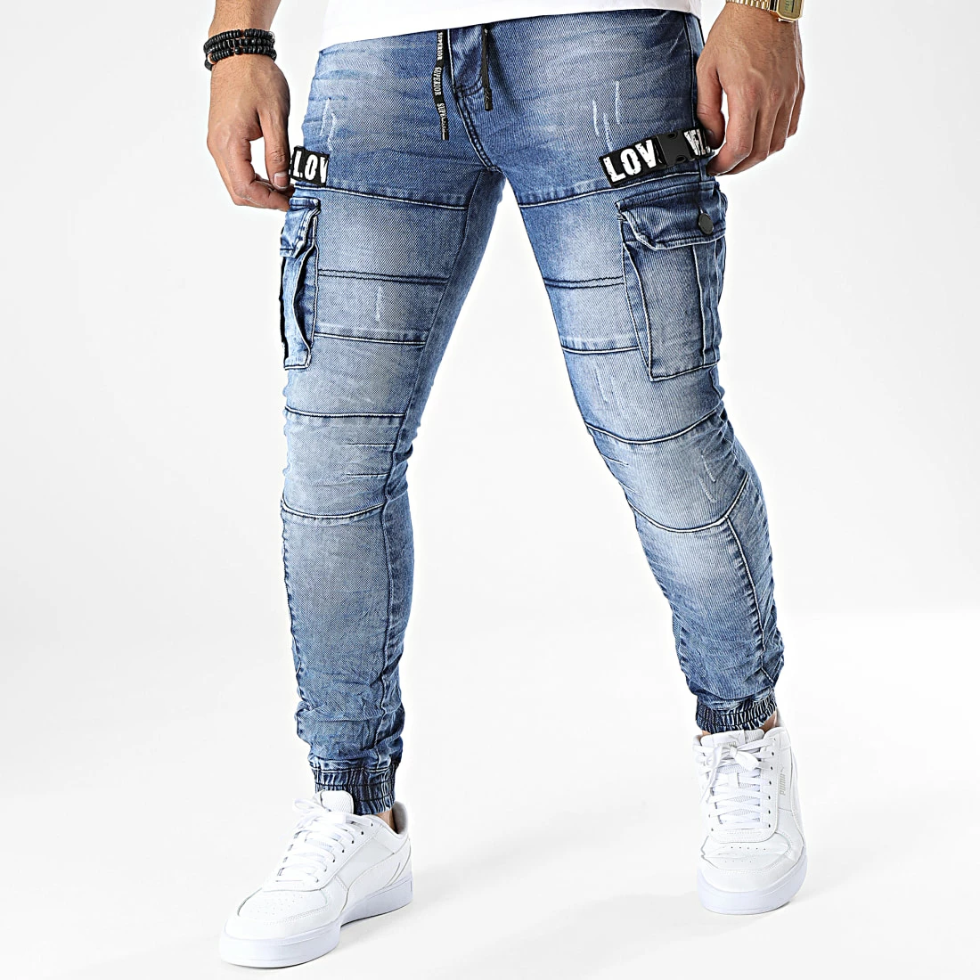 Budget 😉 Jean Cargo E9677 Bleu Denim de MTX 🛒