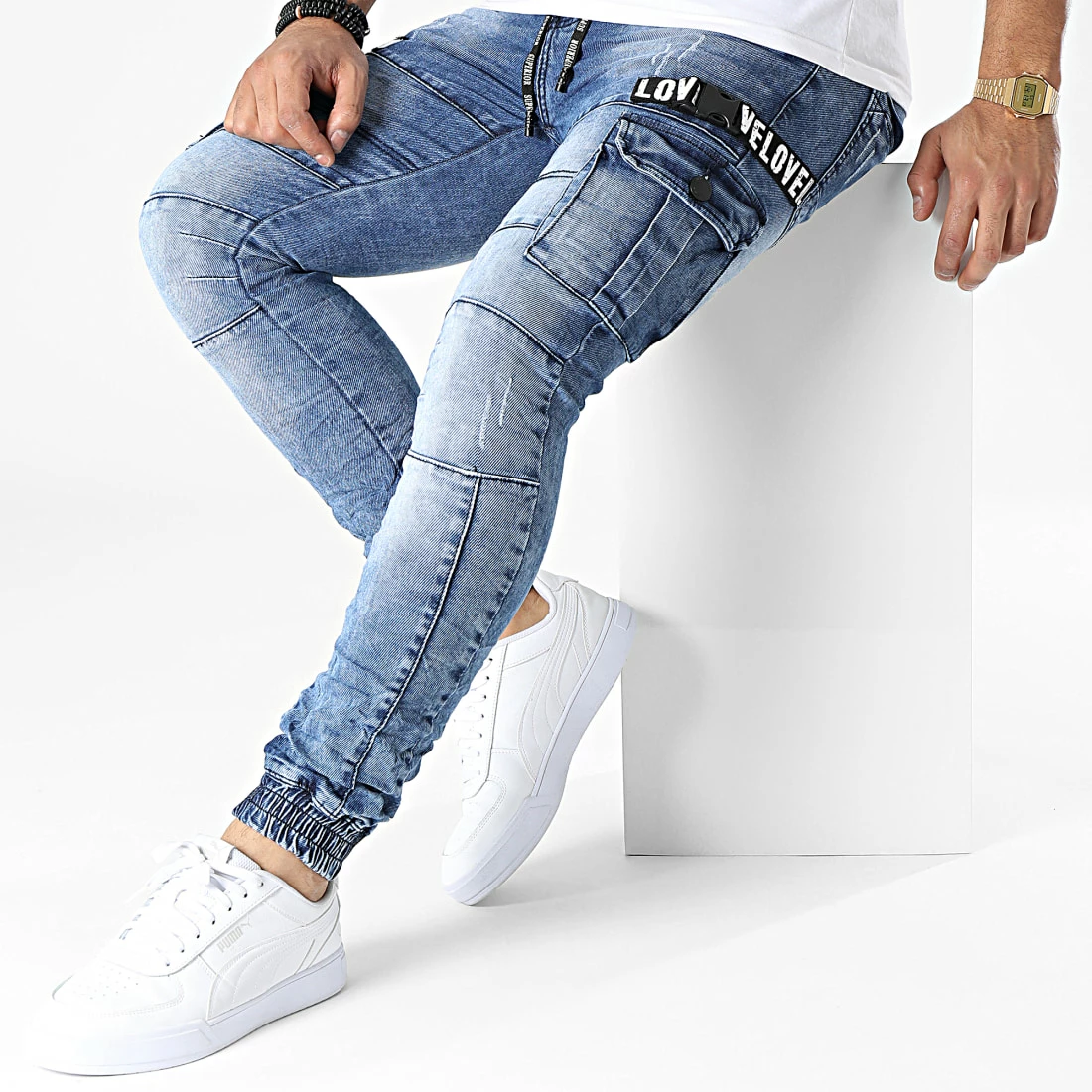 Budget 😉 Jean Cargo E9677 Bleu Denim de MTX 🛒 – Image 3