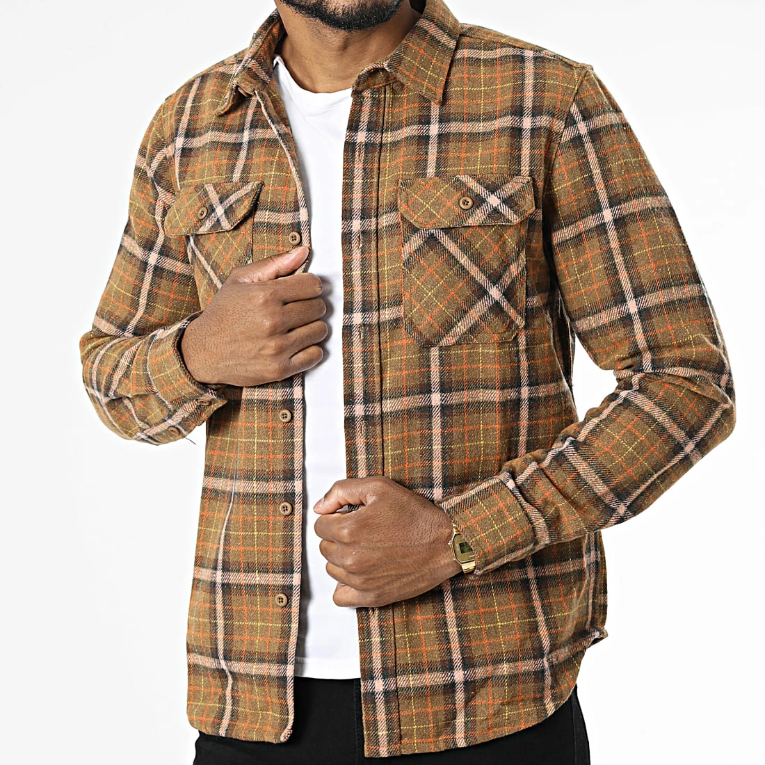 Remise ❤️ Surchemise A Carreaux HD3002 Camel de MTX 😀