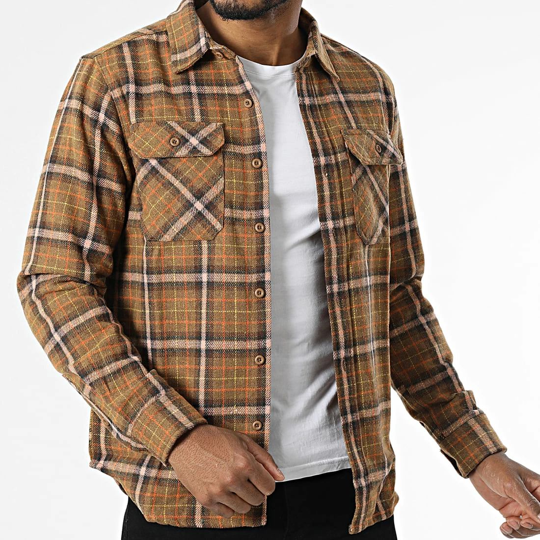 Remise ❤️ Surchemise A Carreaux HD3002 Camel de MTX 😀 – Image 3