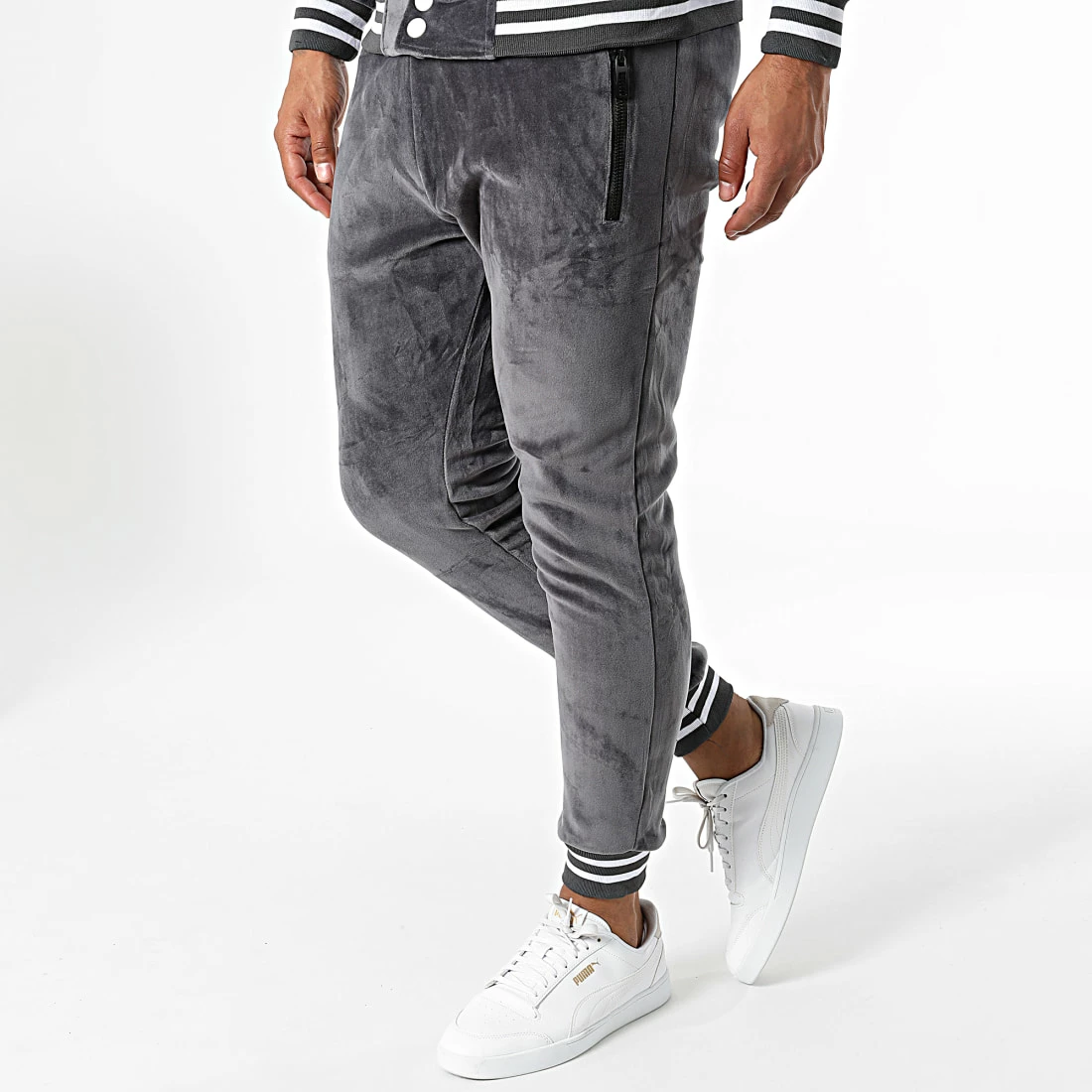 Grosses soldes 😉 Ensemble Veste Teddy Et Pantalon Jogging Y-107AB Gris Anthracite de MTX 👍 – Image 4