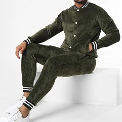 Sortie 🧨 Ensemble Veste Teddy Et Pantalon Jogging Y-107AB Vert Kaki de MTX 🔥