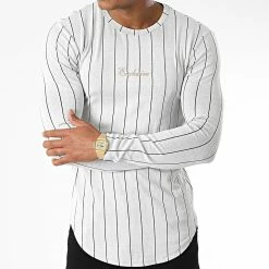 Les meilleures critiques de ⭐ Tee 👚 Shirt Manches Longues Oversize A Rayures D7322 Gris de MTX ⭐