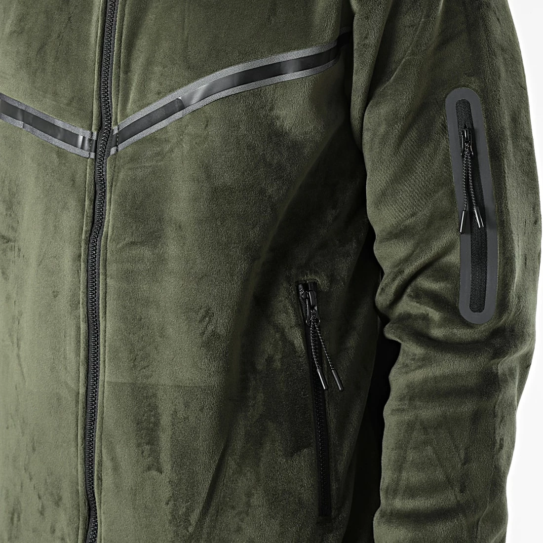 Promo đ Ensemble Veste Zippée Capuche Et Pantalon Jogging Y-03AB Vert Kaki de MTX â â Image 2