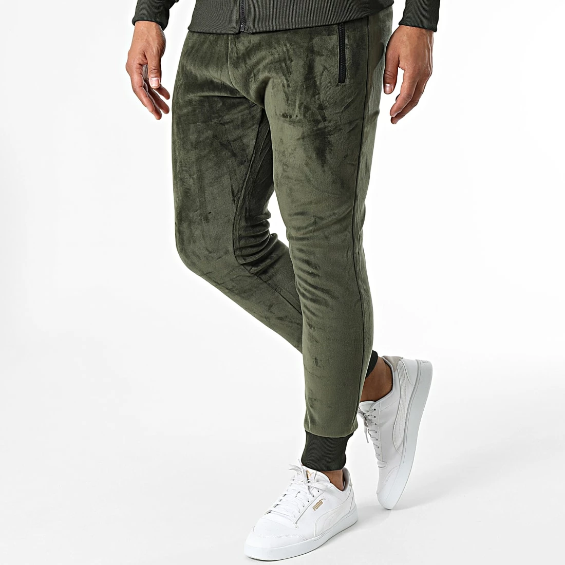 Promo đ Ensemble Veste Zippée Capuche Et Pantalon Jogging Y-03AB Vert Kaki de MTX â â Image 4