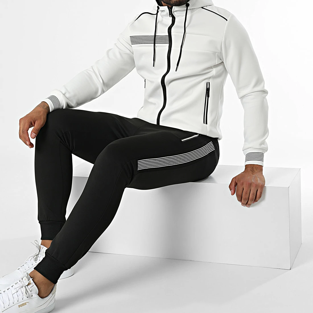 Acheter 👏 Ensemble De Survetement T-1090AB Blanc Noir de MTX 🌟