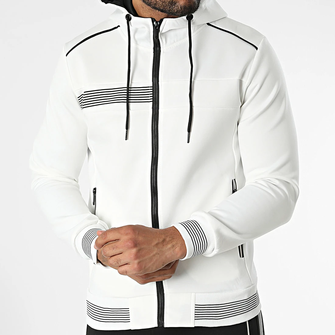 Acheter 👏 Ensemble De Survetement T-1090AB Blanc Noir de MTX 🌟 – Image 3