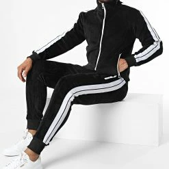 Remise 👍 Ensemble De Survetement A Bandes Y-19AB Noir de MTX 🎁