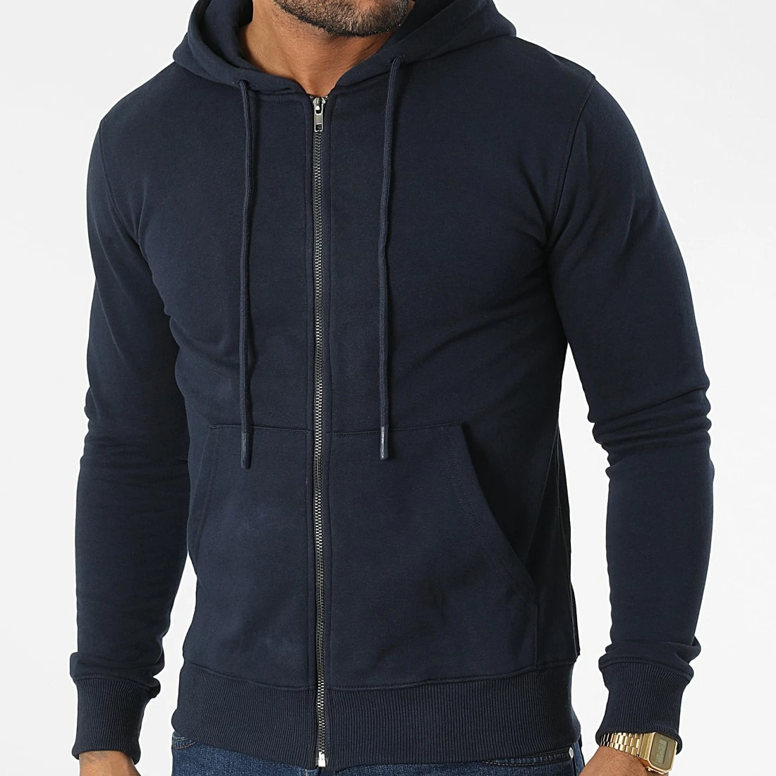 Offres 🤩 Sweat Zippé Capuche X3036 Bleu Marine de MTX ✔️