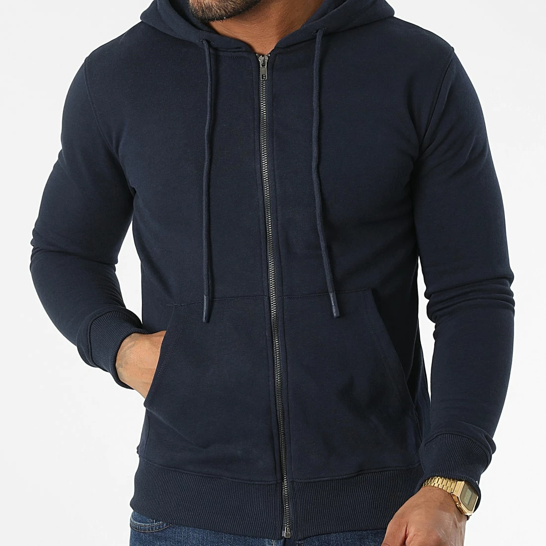 Offres 🤩 Sweat Zippé Capuche X3036 Bleu Marine de MTX ✔️ – Image 3