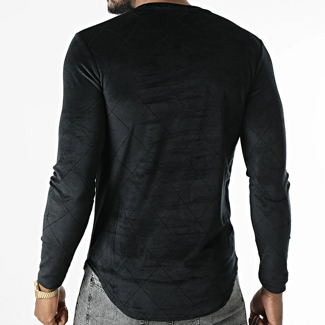 Remise 🌟 Tee 👕 Shirt Manches Longues Oversize D7385 Noir de MTX ⌛ – Image 4