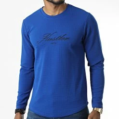 Meilleure vente 🧨 Tee 👚 Shirt Manches Longues Oversize 6608 Bleu Roi de MTX 🎉