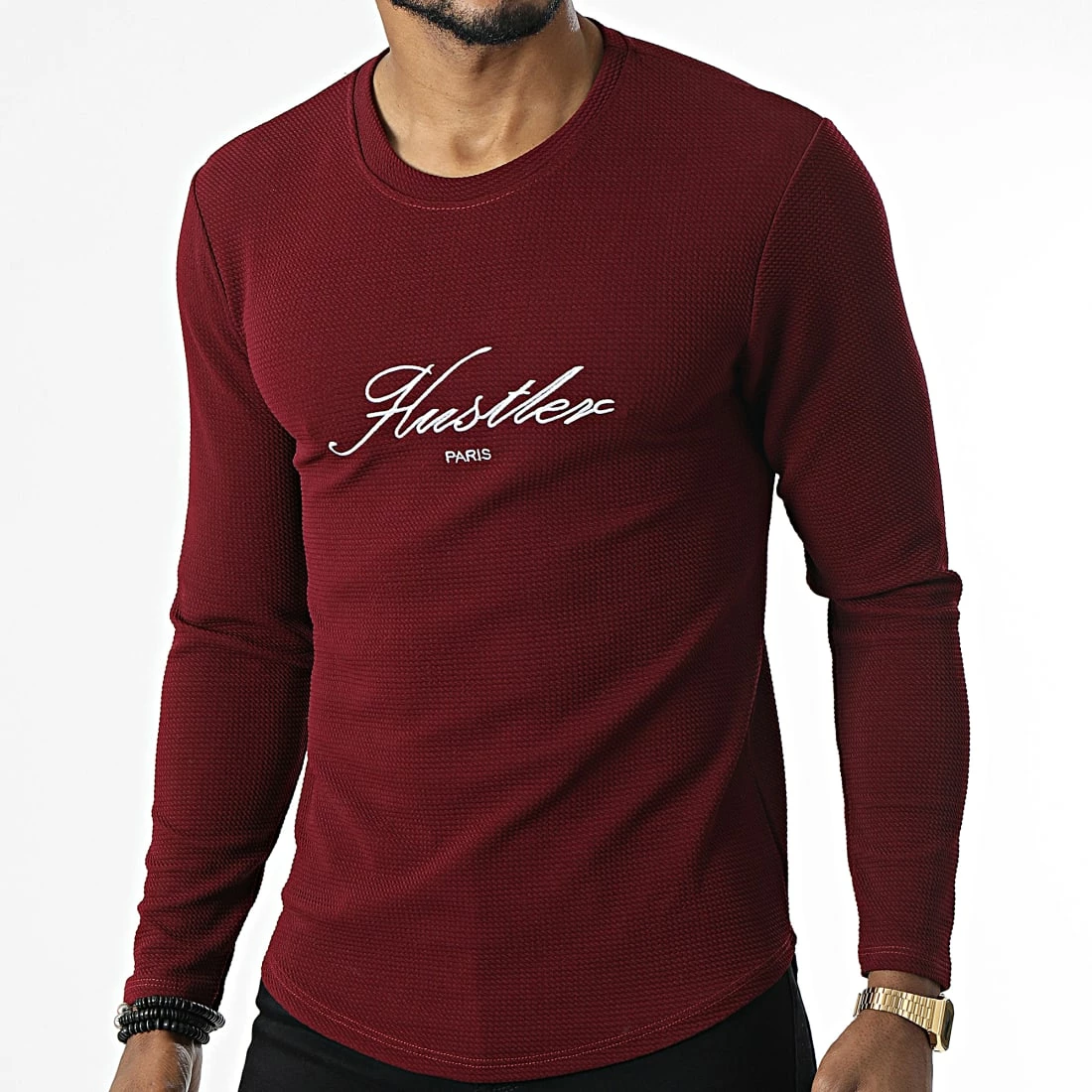 Acheter 🛒 Tee 👕 Shirt Manches Longues Oversize 6608 Bordeaux de MTX ❤️