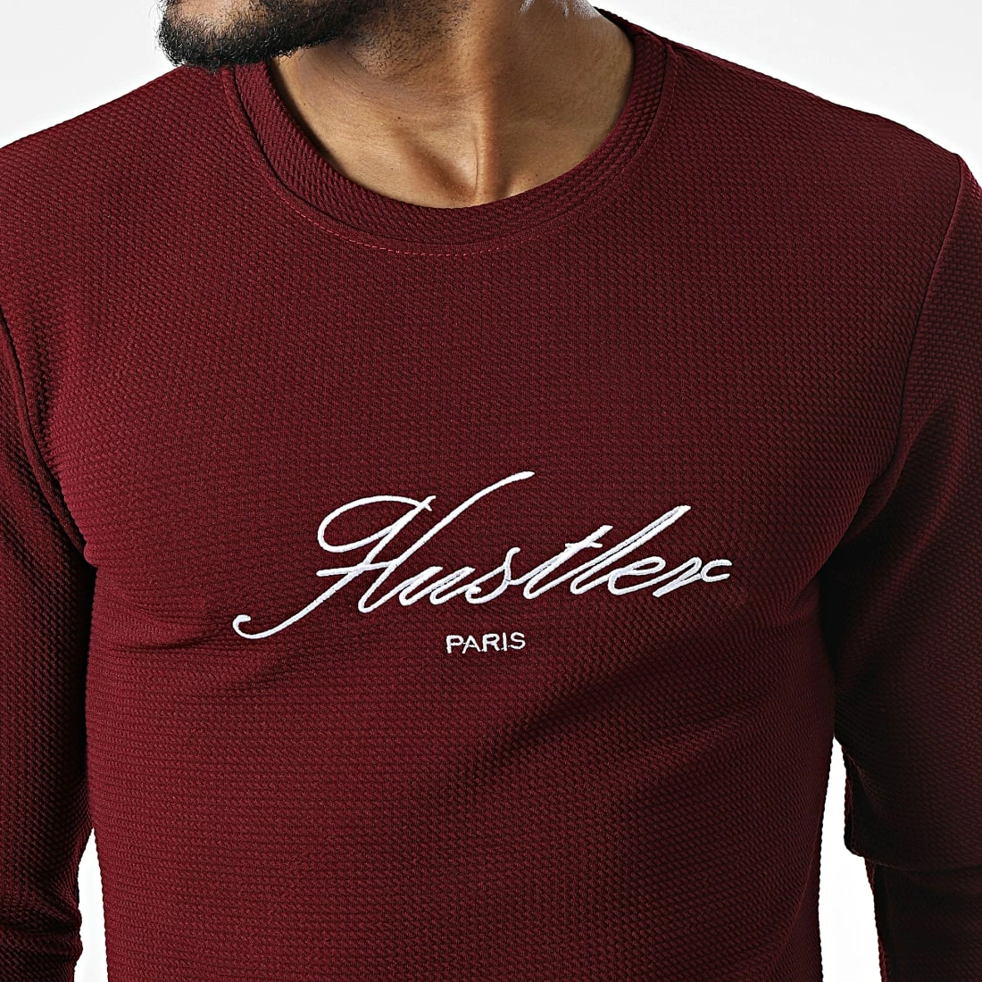 Acheter 🛒 Tee 👕 Shirt Manches Longues Oversize 6608 Bordeaux de MTX ❤️ – Image 2