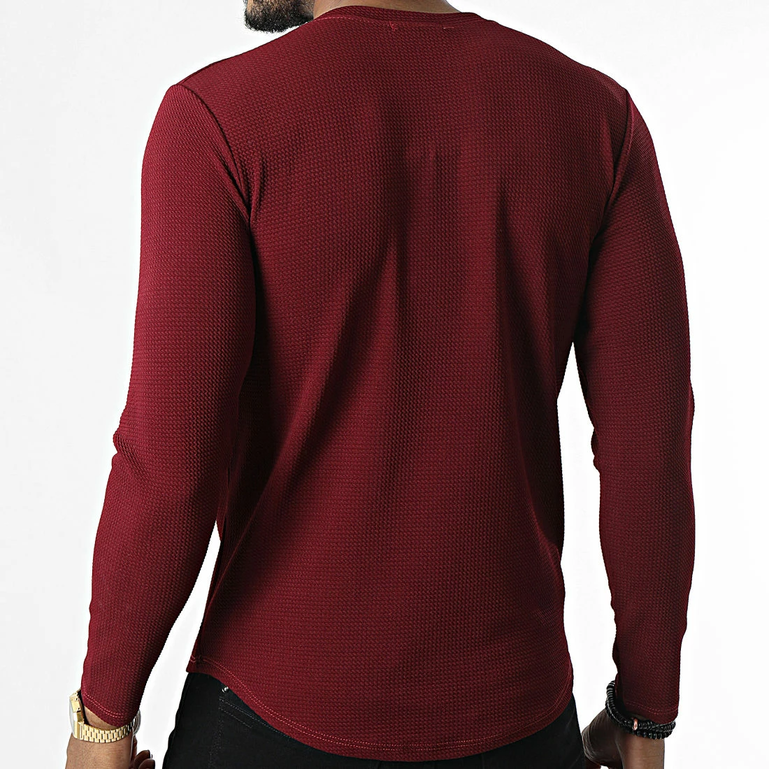 Acheter 🛒 Tee 👕 Shirt Manches Longues Oversize 6608 Bordeaux de MTX ❤️ – Image 4