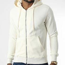 Offres 💯 Sweat Zippé Capuche X3036 Beige de MTX 😀