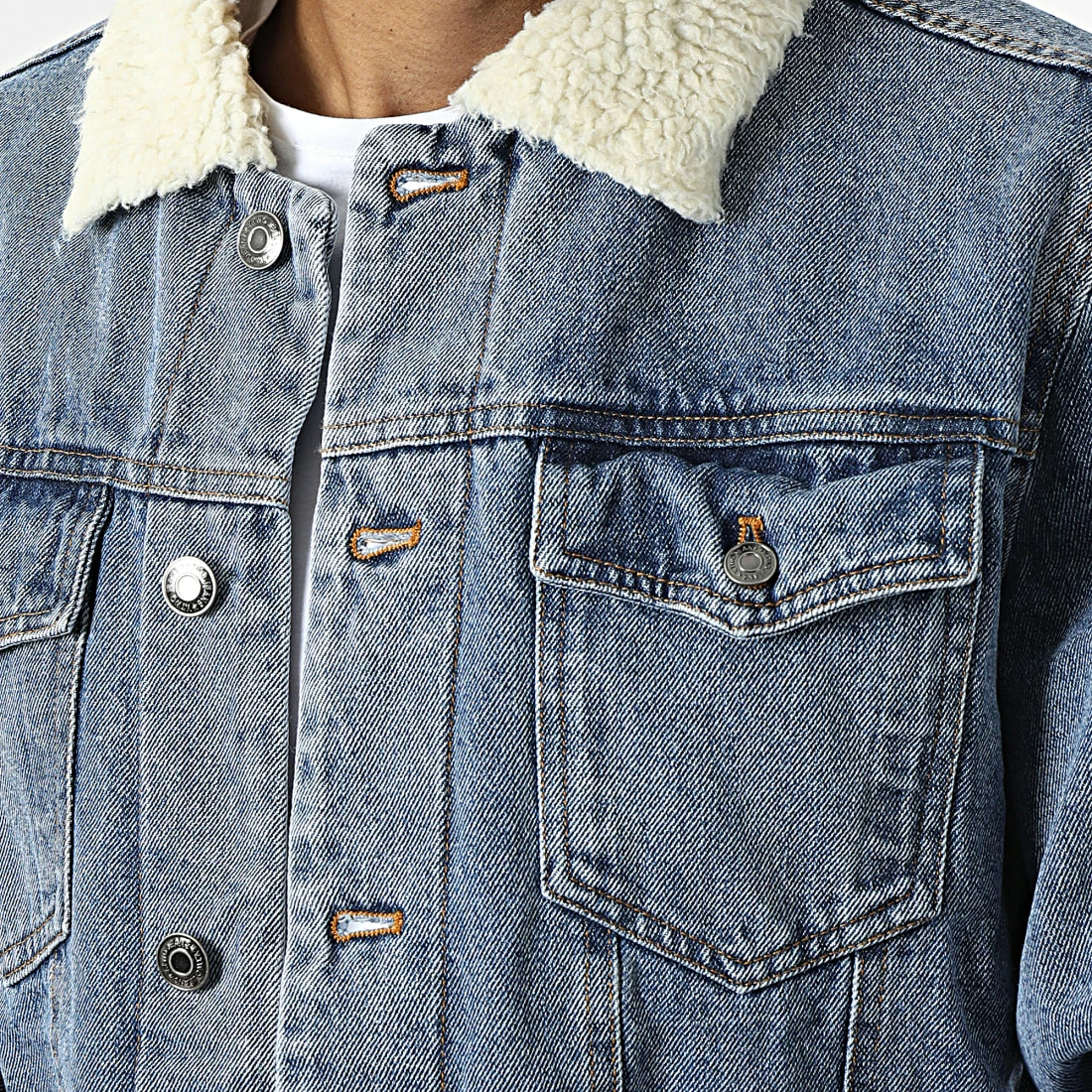 Remise 😍 Veste Jean Col Mouton R207 Bleu Denim de MTX 🥰 – Image 2