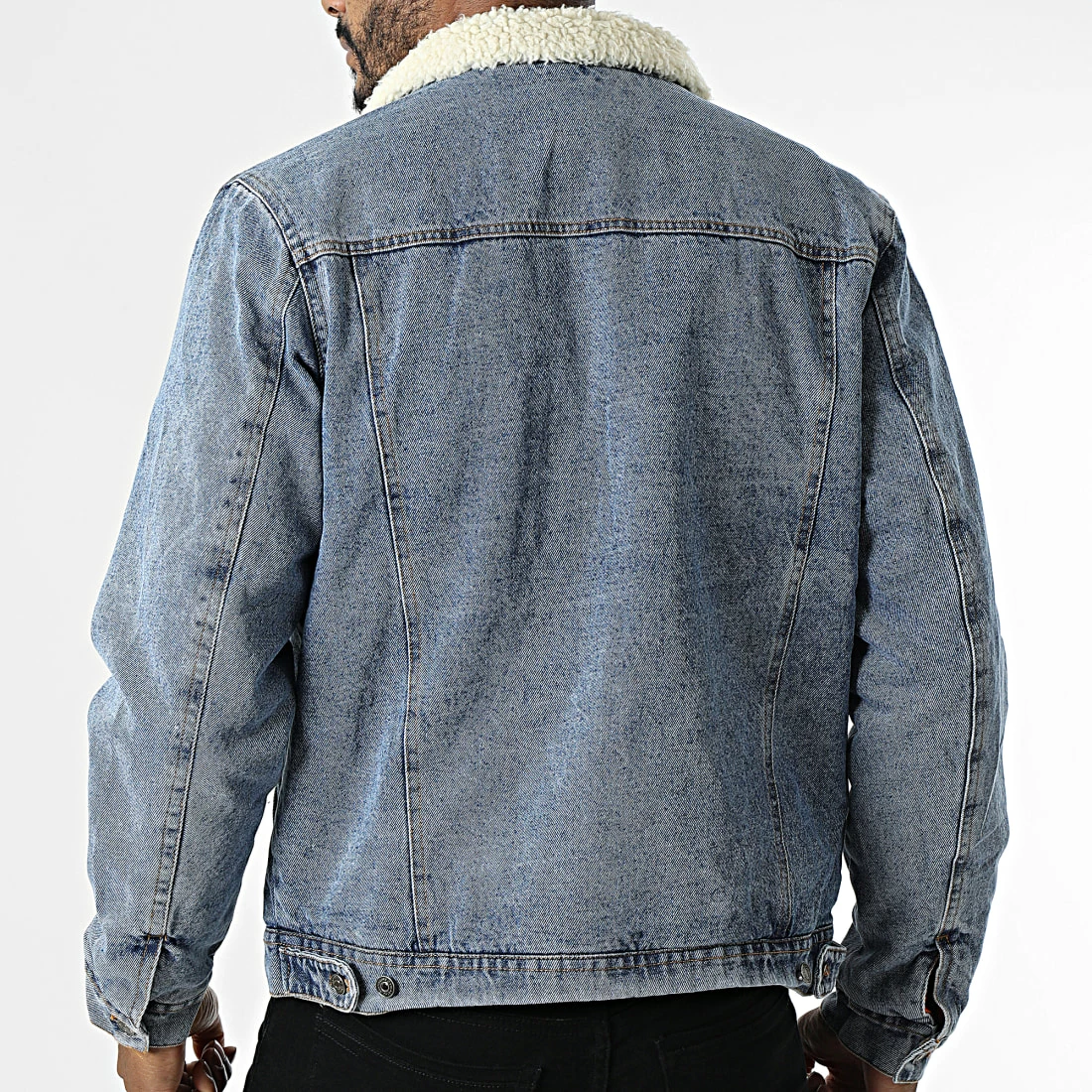 Remise 😍 Veste Jean Col Mouton R207 Bleu Denim de MTX 🥰 – Image 4