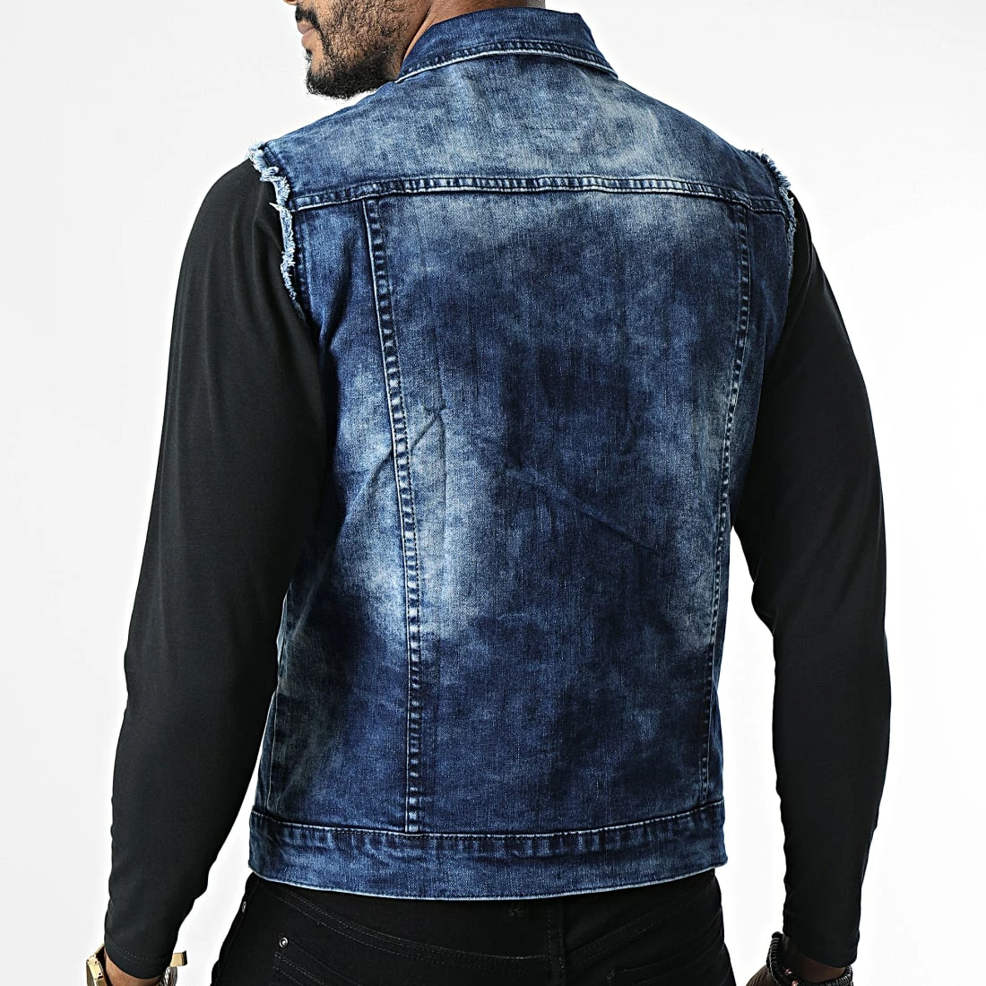 De gros 👏 Veste Jean Sans Manches G115 Bleu Denim de MTX 🎉 – Image 4