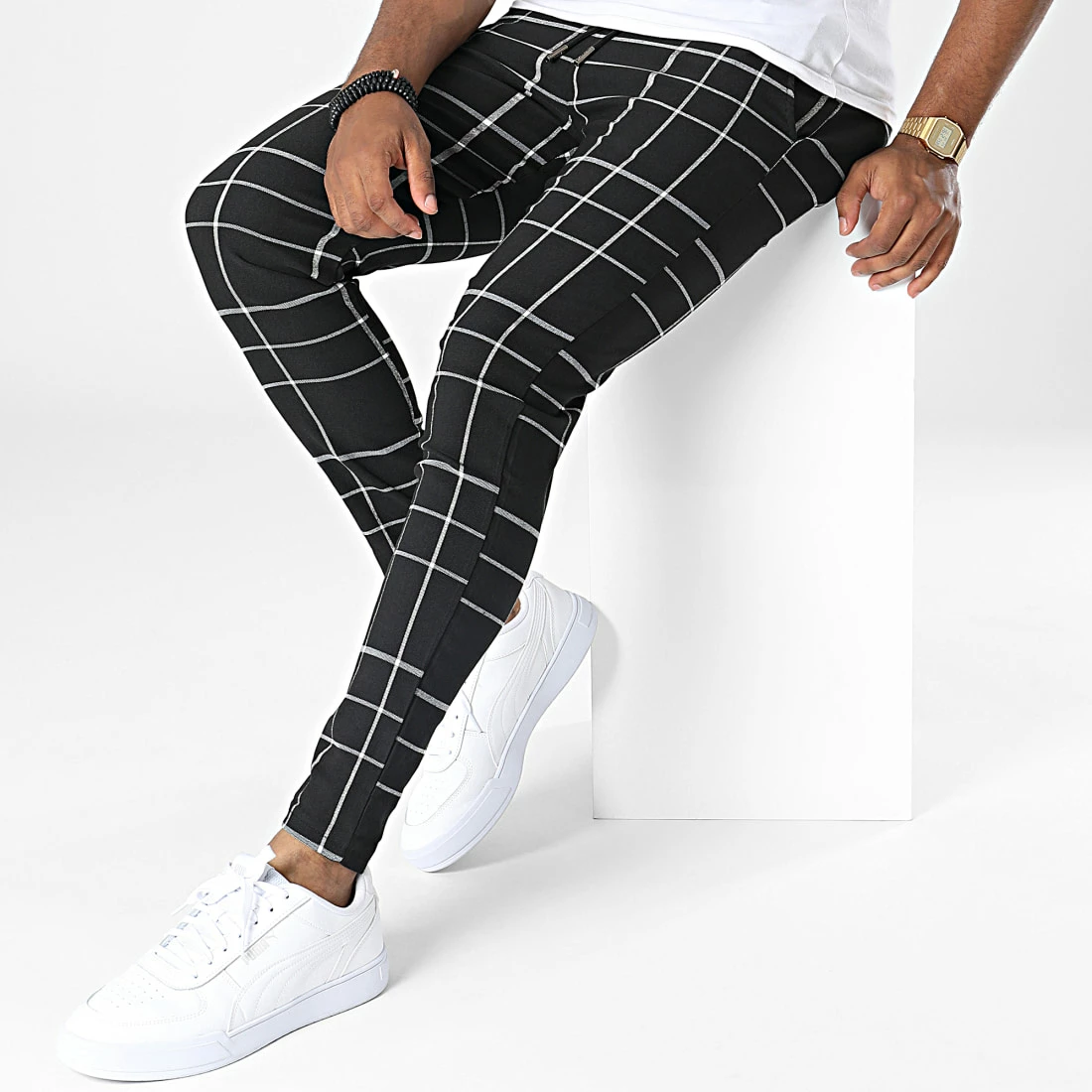Vente flash 🔥 Pantalon A Carreaux 1371-2 Noir de MTX ❤️ – Image 3