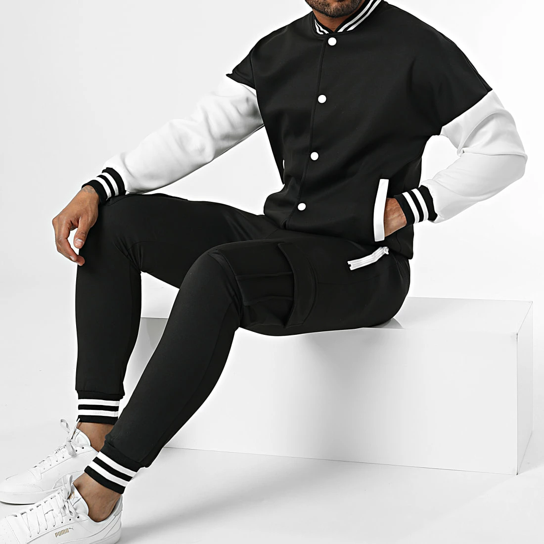 Meilleure affaire 🛒 Ensemble Veste Teddy Et Pantalon Cargo T1110 Noir de MTX 🧨