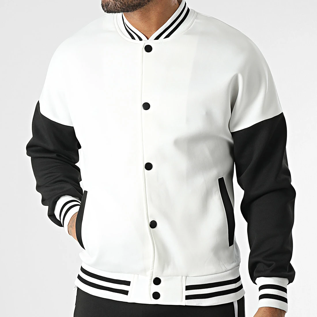 De gros ✔️ Ensemble Veste Teddy Et Pantalon Cargo T1110 Blanc de MTX 👍 – Image 3