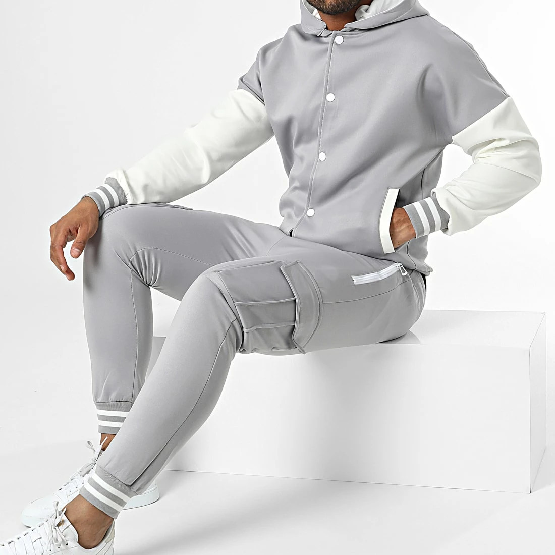 Top 10 ❤️ Ensemble Veste Teddy A Capuche Et Pantalon Cargo T1112 Gris de MTX 🌟