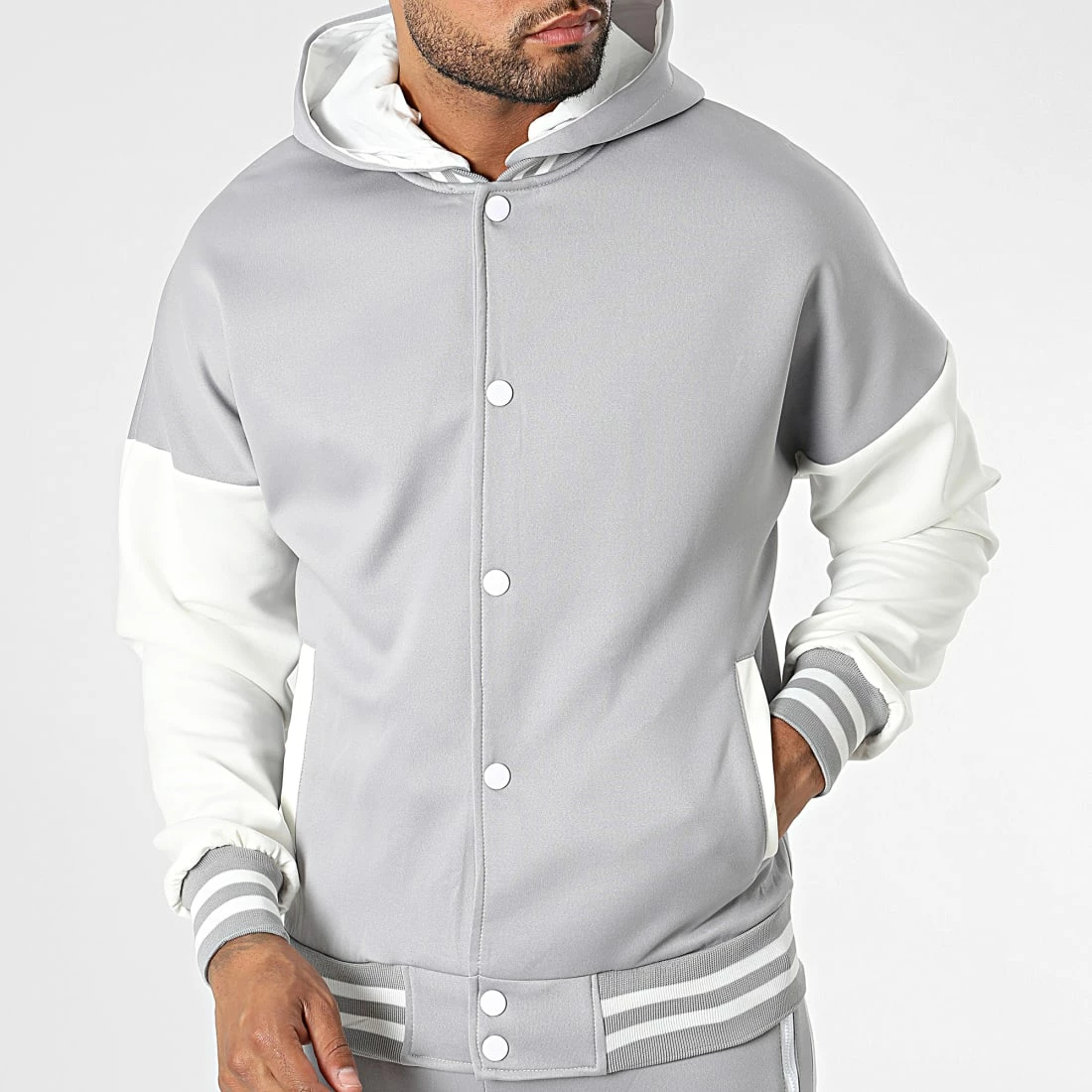 Top 10 ❤️ Ensemble Veste Teddy A Capuche Et Pantalon Cargo T1112 Gris de MTX 🌟 – Image 3