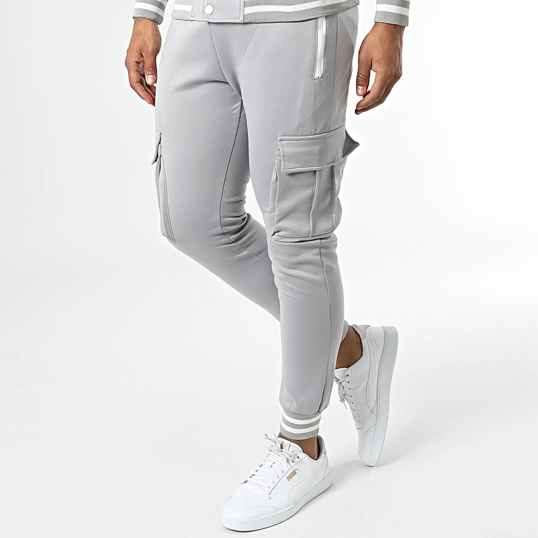 Top 10 ❤️ Ensemble Veste Teddy A Capuche Et Pantalon Cargo T1112 Gris de MTX 🌟 – Image 4