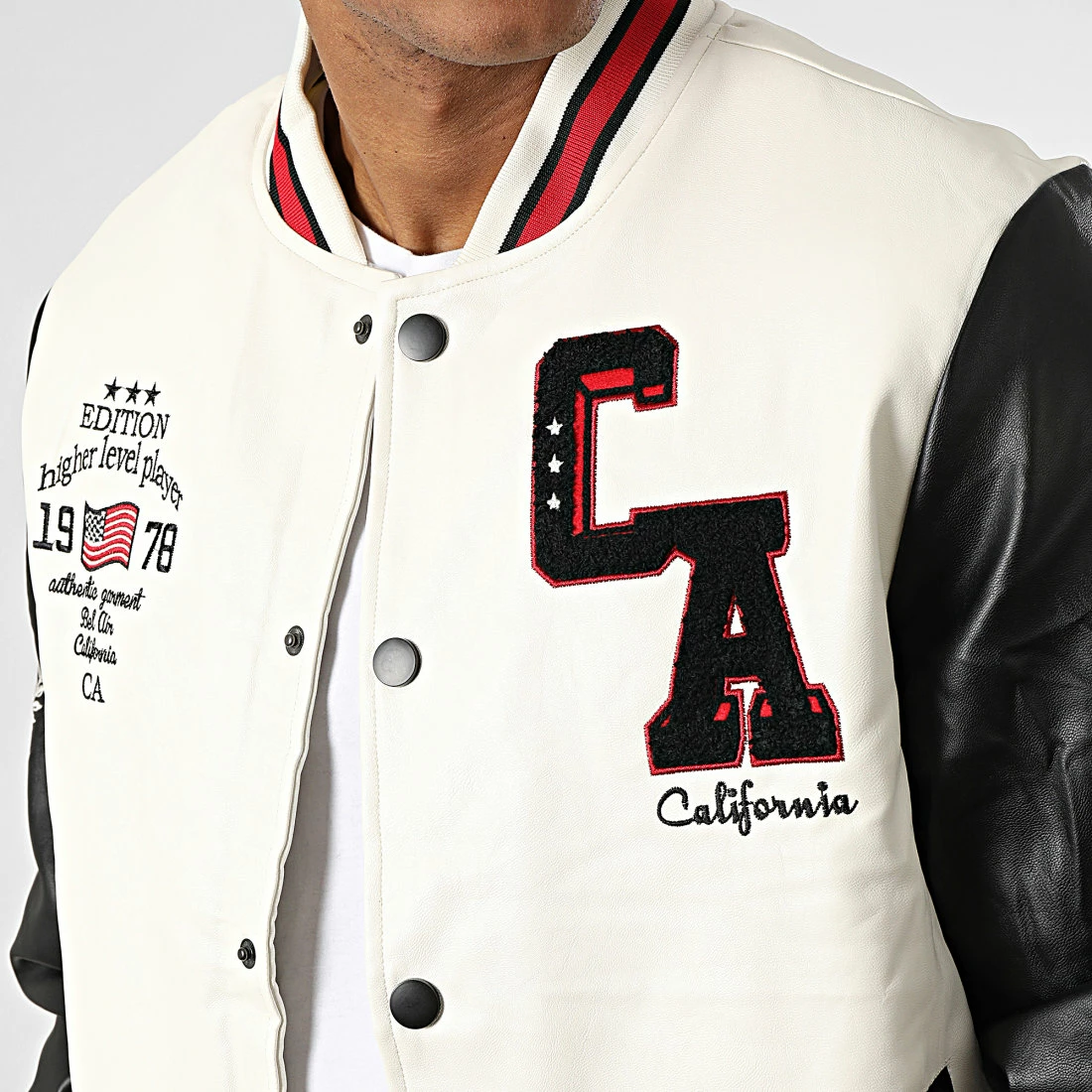 Meilleure vente ✨ Veste Teddy DEH801 Beige Noir de MTX ❤️ – Image 2