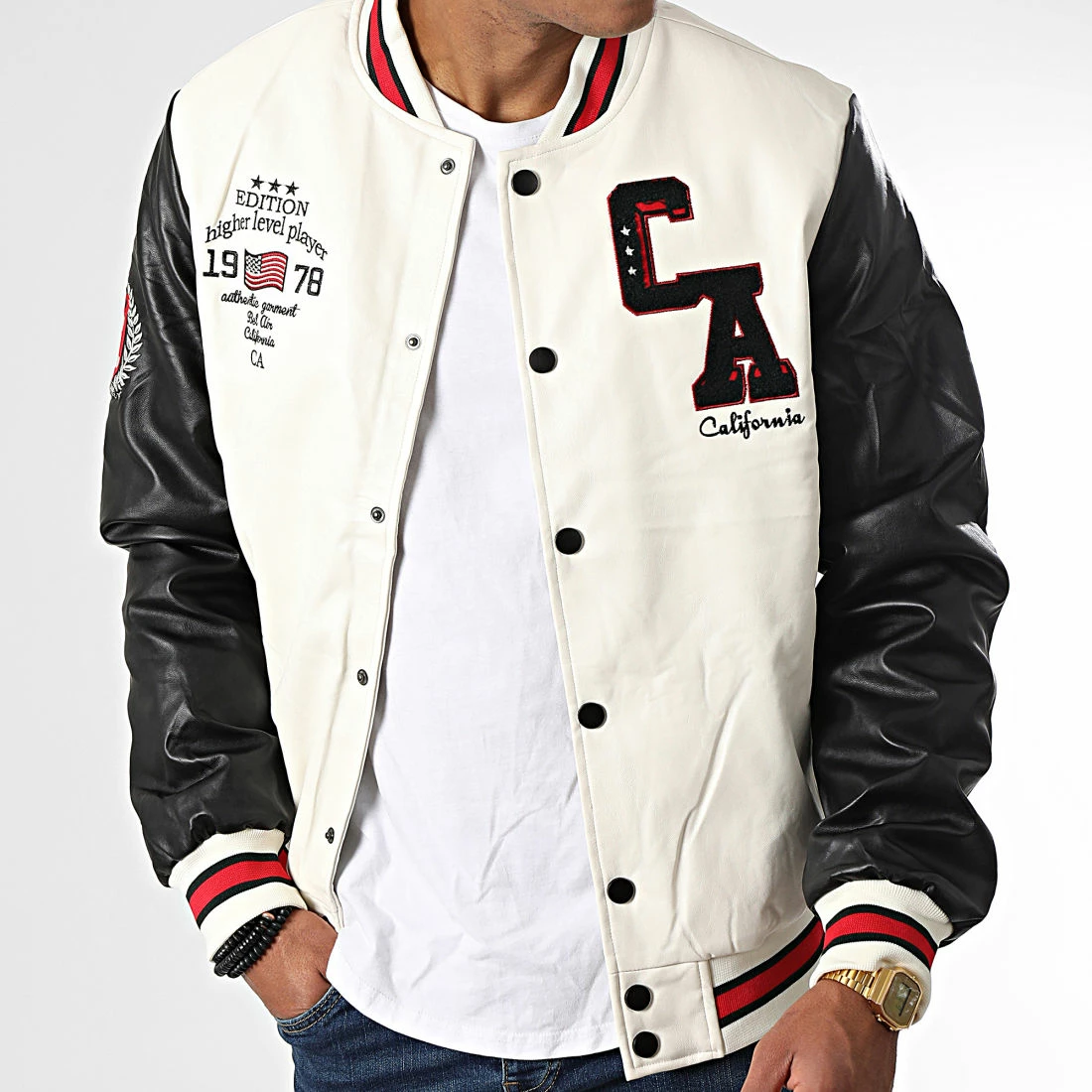 Meilleure vente ✨ Veste Teddy DEH801 Beige Noir de MTX ❤️ – Image 3