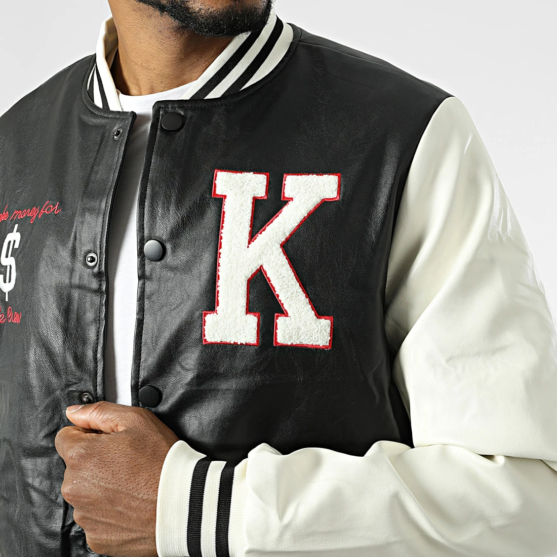 Promo 🛒 Veste Teddy ART-2 Noir Blanc de MTX 🎁 – Image 2