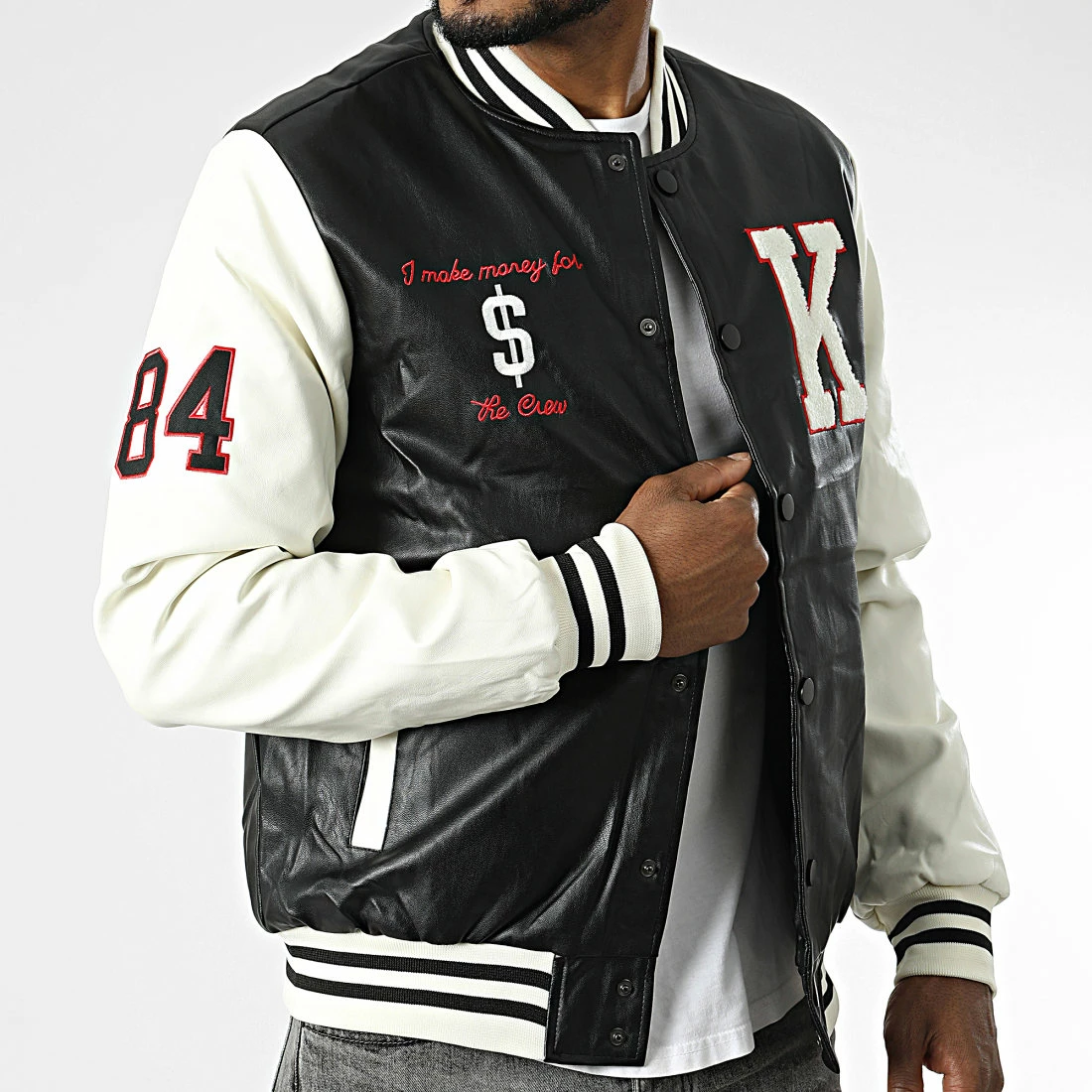 Promo 🛒 Veste Teddy ART-2 Noir Blanc de MTX 🎁 – Image 3