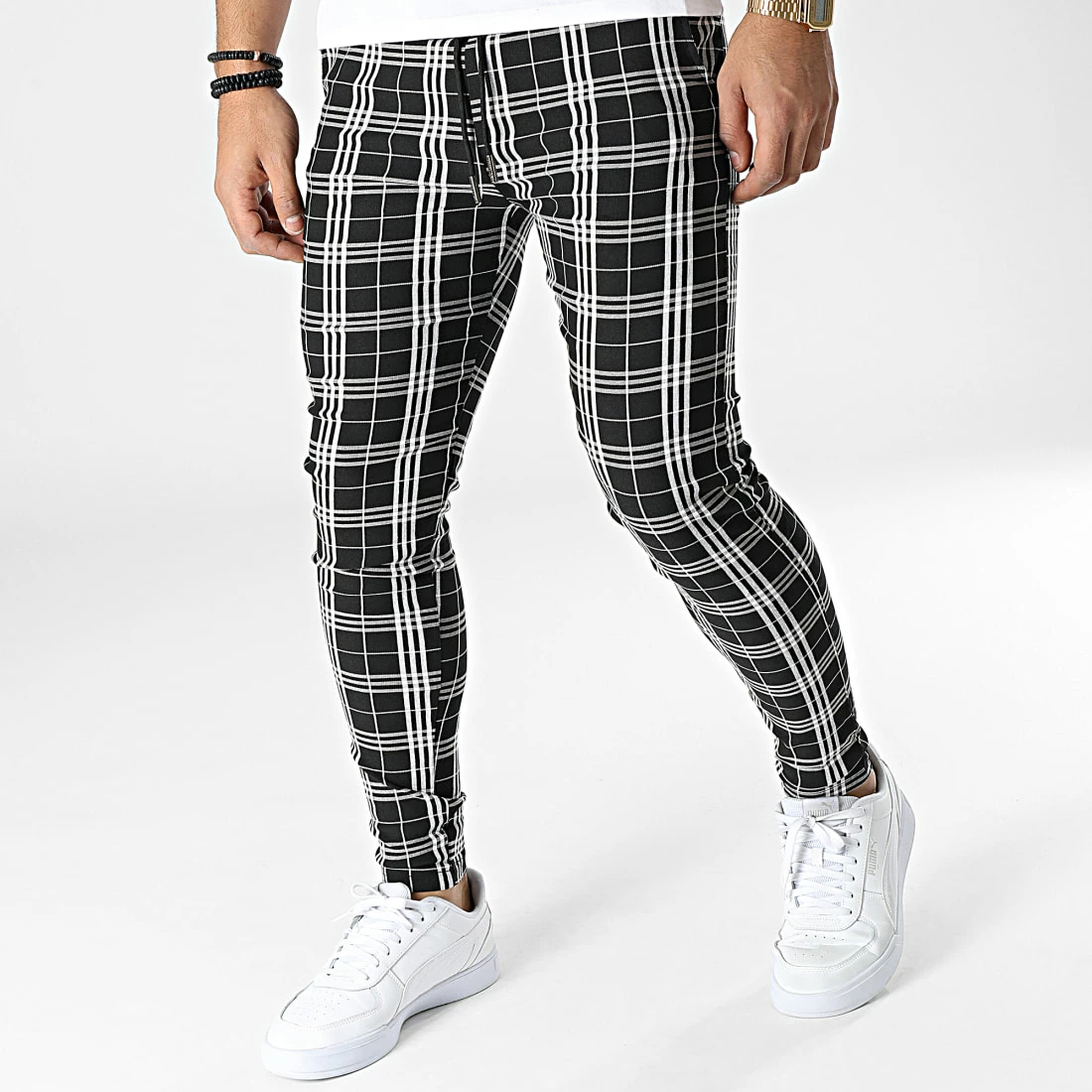 Sortie 🌟 Pantalon A Carreaux K755 Noir Blanc de MTX ⌛