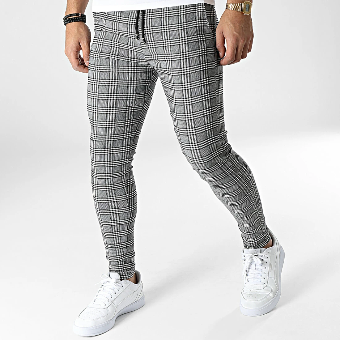 Nouveau đ Pantalon Jogging A Carreaux K755 Gris de MTX đ