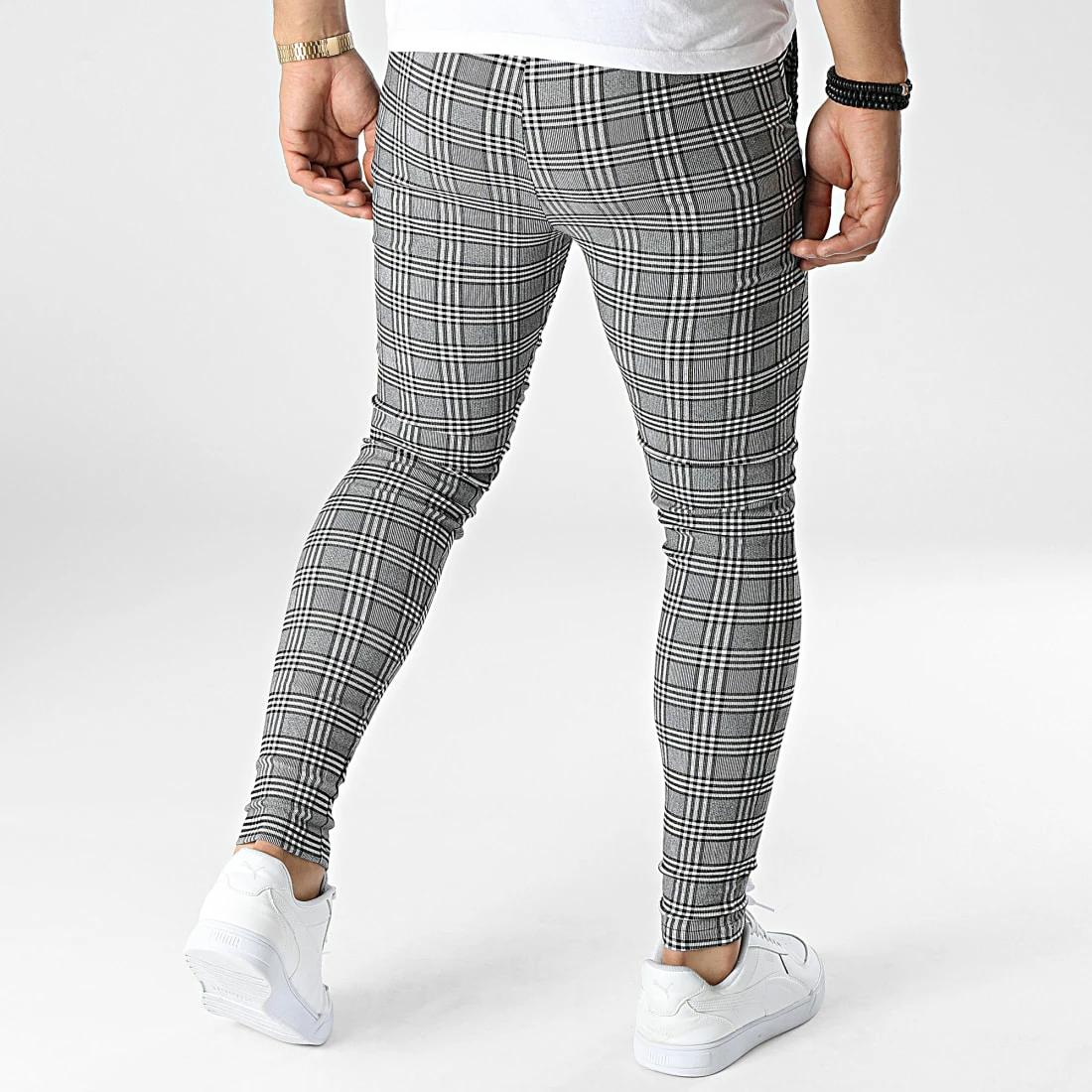 Nouveau đ Pantalon Jogging A Carreaux K755 Gris de MTX đ â Image 4