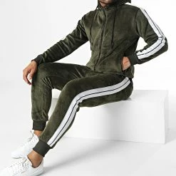 Remise ✔️ Ensemble De Survetement A Bandes Y-01 Vert Kaki de MTX 🔔