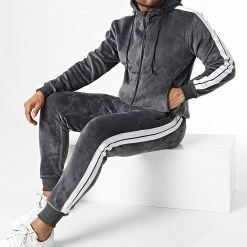 Promo 😀 Ensemble De Survetement A Bandes Y-01 Gris Anthracite de MTX ✨