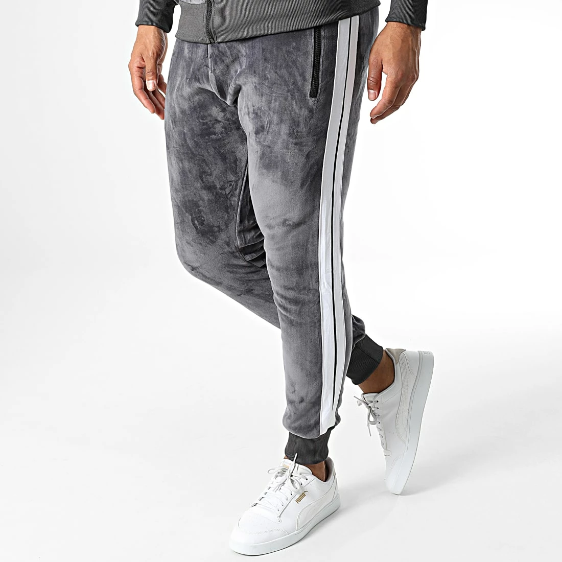 Promo 😀 Ensemble De Survetement A Bandes Y-01 Gris Anthracite de MTX ✨ – Image 4